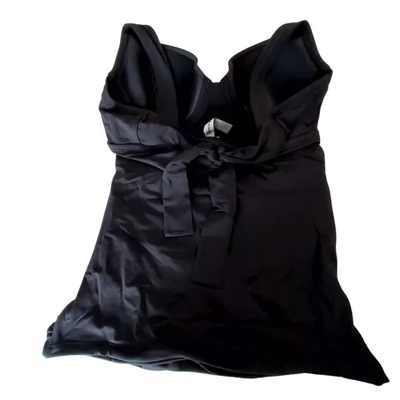 Tmmy Bahamas Black Padded Tankini Swimsuit With Adjustable Tie Back For Women XS - Picture 2 of 14